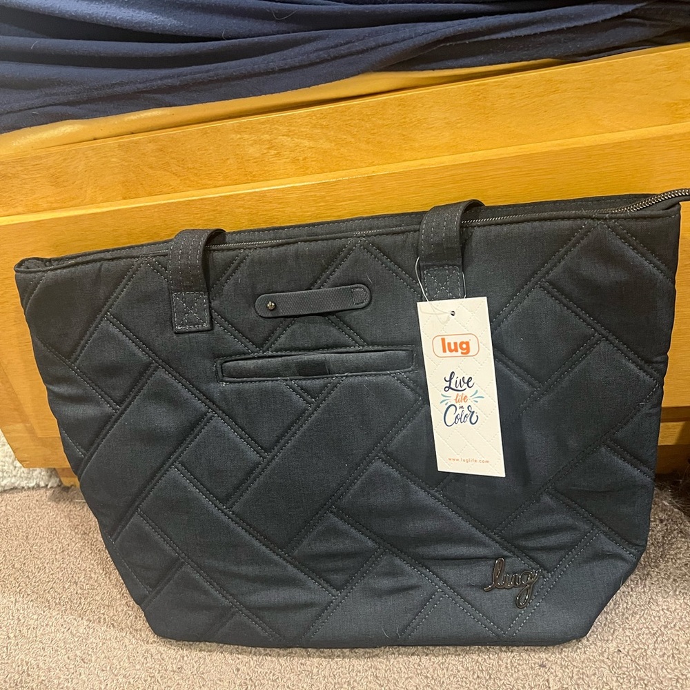 LUG Skyliner Tote Bag - Heather Indigo with geo lining NWT